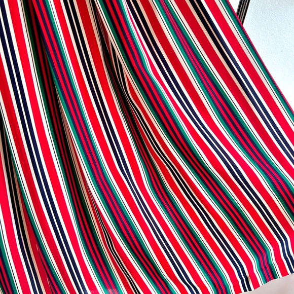 1970s Vintage Preppy Aquascutum of London Pleated Stripe Skirt - Picture 6 of 8